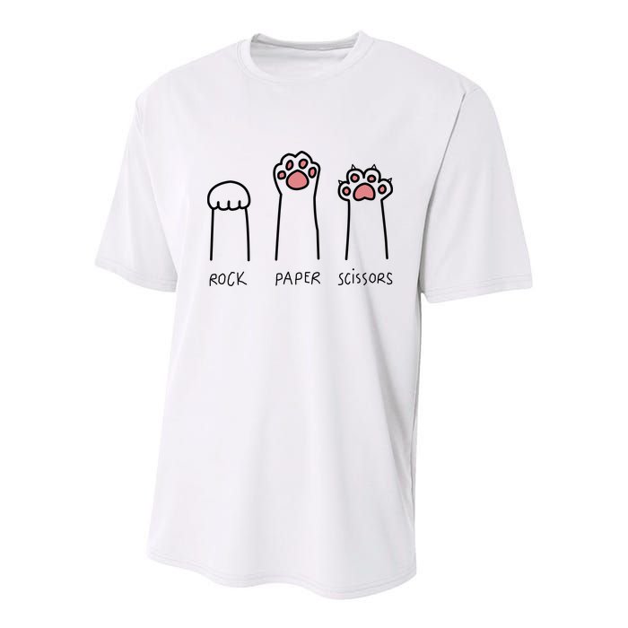 Rock Paper Scissors Cat Paws Youth Performance Sprint T-Shirt