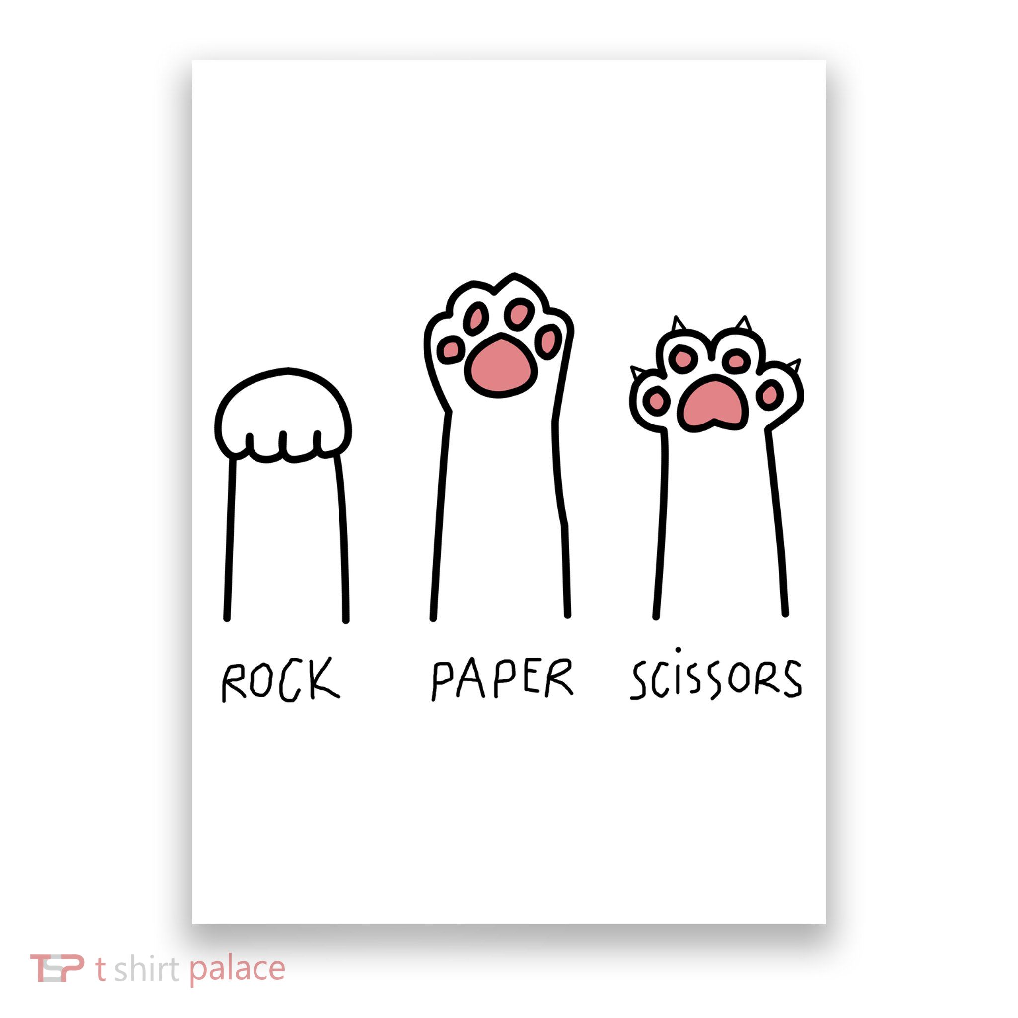 Rock Paper Scissors Cat Paws Poster