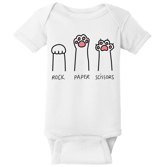 Rock Paper Scissors Cat Paws Baby Bodysuit