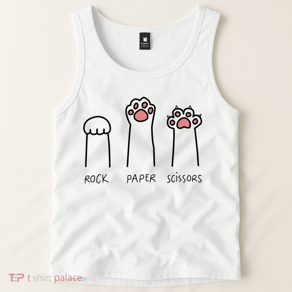 Rock Paper Scissors Cat Paws Tank Top
