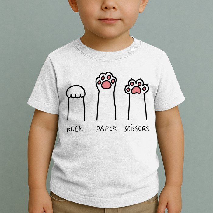 Rock Paper Scissors Cat Paws Toddler T-Shirt