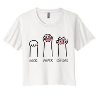 Rock Paper Scissors Cat Paws Crop Top