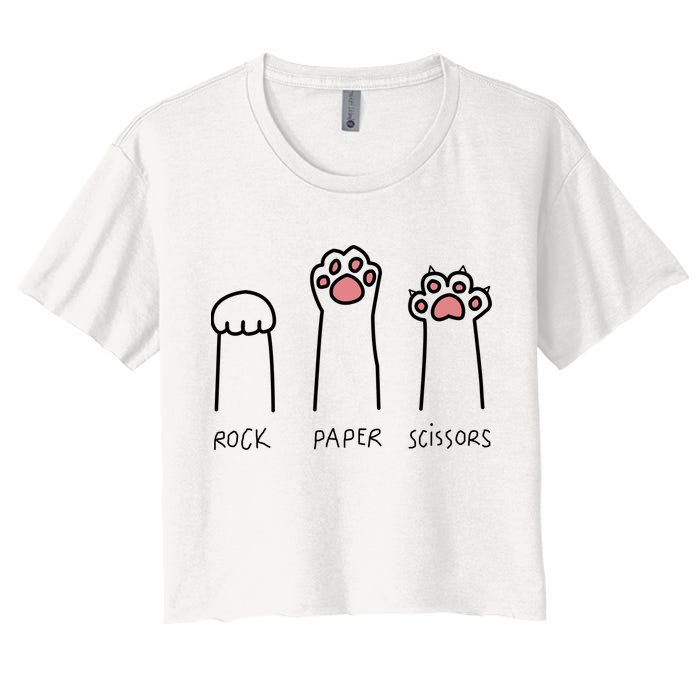 Rock Paper Scissors Cat Paws Crop Top