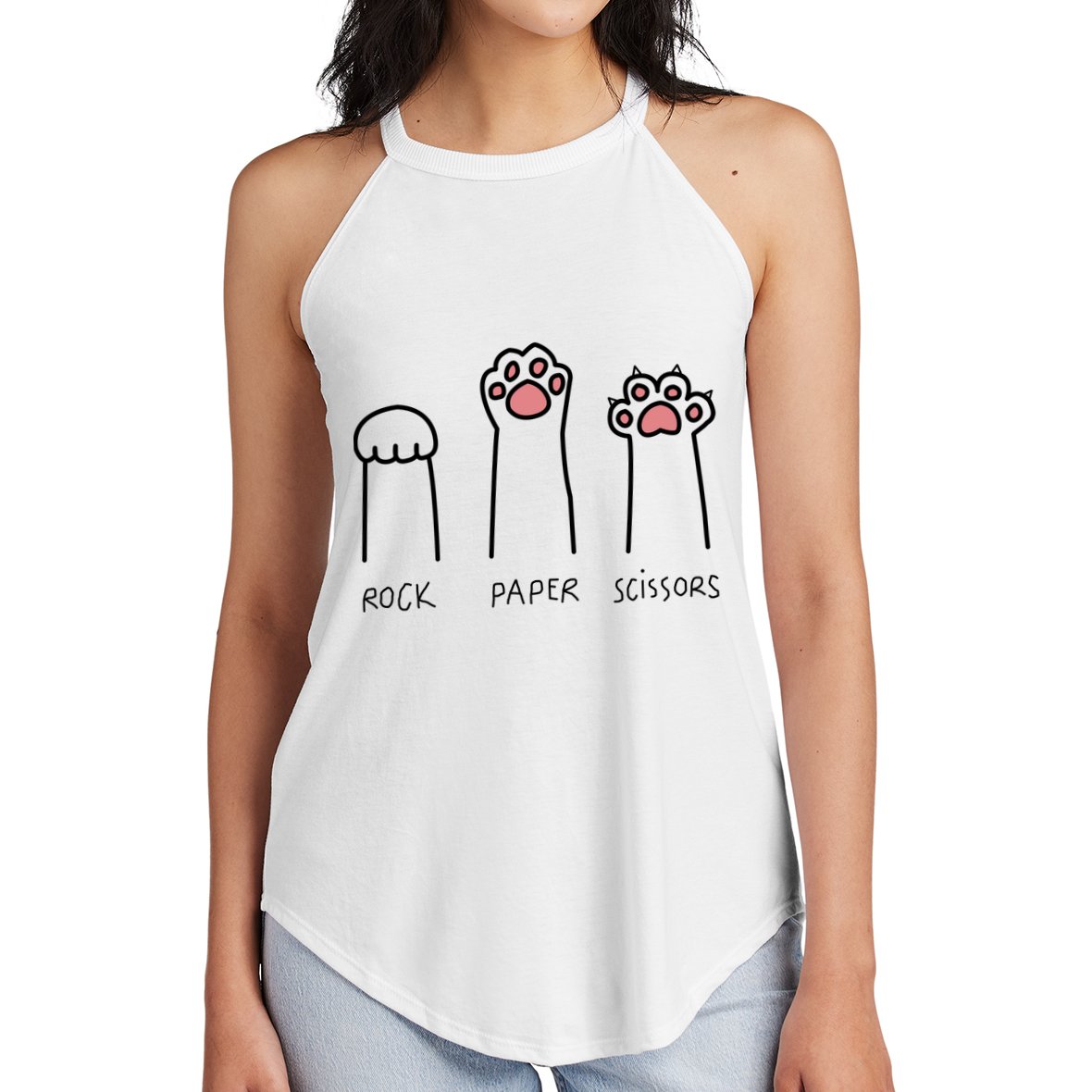 Rock Paper Scissors Cat Paws Women's Perfect Tri Rocker Tank