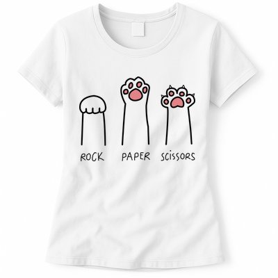Rock Paper Scissors Cat Paws Womens T-Shirt
