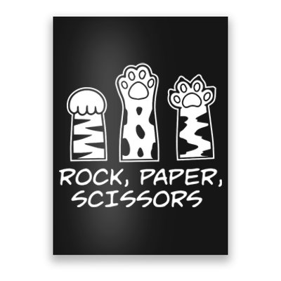 Rock Paper Scissor Cute Kawaii Cat Paw Kitty Cat Person Poster