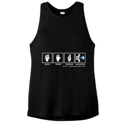 Rock Paper Scissor Hadouken Always Wins Ladies PosiCharge Tri-Blend Wicking Tank
