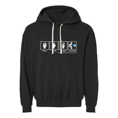 Rock Paper Scissor Hadouken Always Wins Garment-Dyed Fleece Hoodie