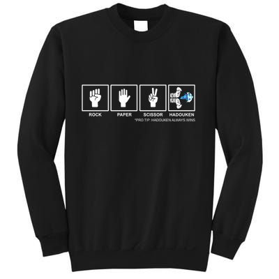 Rock Paper Scissor Hadouken Always Wins Sweatshirt