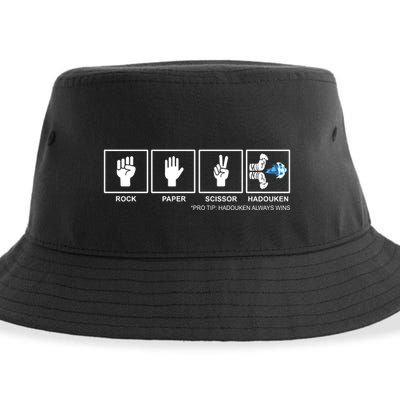 Rock Paper Scissor Hadouken Always Wins Sustainable Bucket Hat