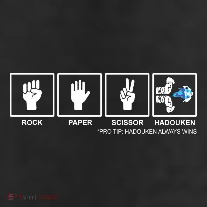 Rock Paper Scissor Hadouken Always Wins 11oz C Handle Ceramic Mug