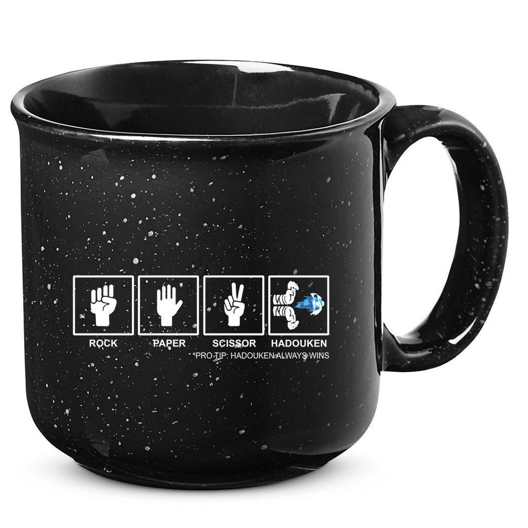 Rock Paper Scissor Hadouken Always Wins 15oz Campfire Ceramic Mug