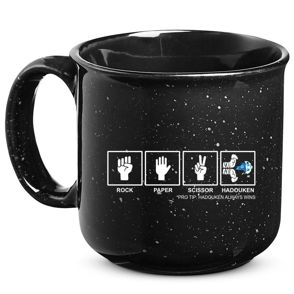 Rock Paper Scissor Hadouken Always Wins 15oz Campfire Ceramic Mug