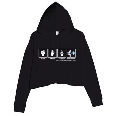 Rock Paper Scissor Hadouken Always Wins Crop Fleece Hoodie