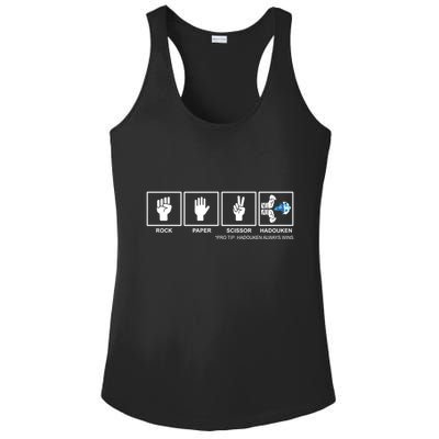 Rock Paper Scissor Hadouken Always Wins Ladies PosiCharge Competitor Racerback Tank
