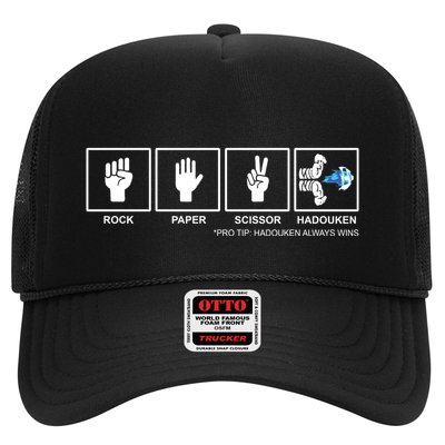 Rock Paper Scissor Hadouken Always Wins Trucker Hat