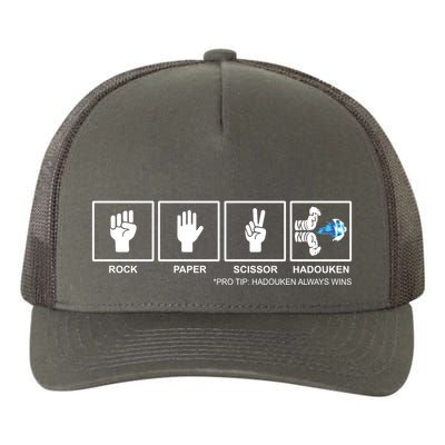 Rock Paper Scissor Hadouken Always Wins Yupoong Adult 5-Panel Trucker Hat