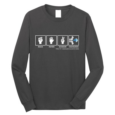 Rock Paper Scissor Hadouken Always Wins Long Sleeve Shirt