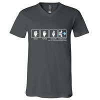 Rock Paper Scissor Hadouken Always Wins V-Neck T-Shirt