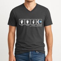 Rock Paper Scissor Hadouken Always Wins V-Neck T-Shirt