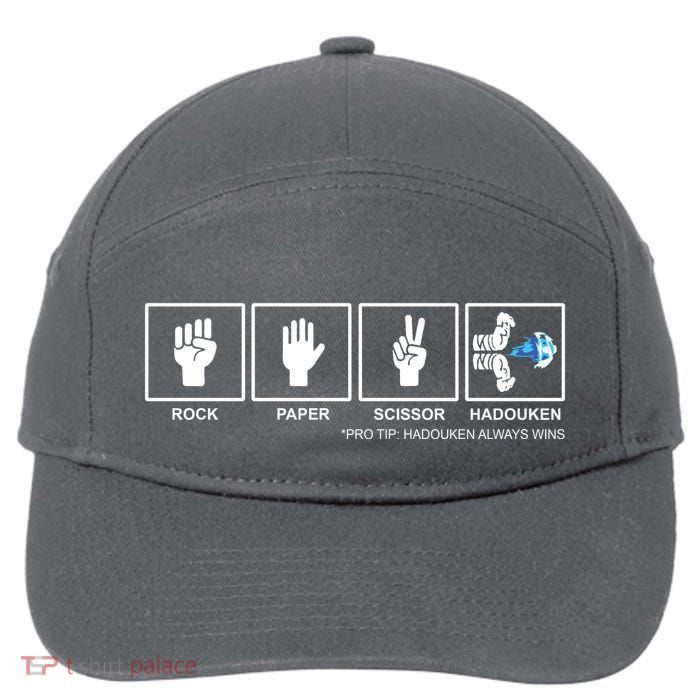 Rock Paper Scissor Hadouken Always Wins 7-Panel Snapback Hat