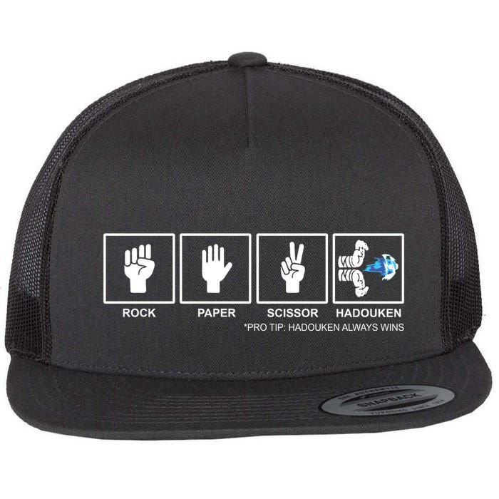 Rock Paper Scissor Hadouken Always Wins Flatbill Hat