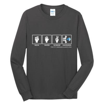 Rock Paper Scissor Hadouken Always Wins Tall Long Sleeve T-Shirt