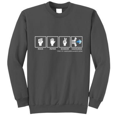 Rock Paper Scissor Hadouken Always Wins Tall Sweatshirt
