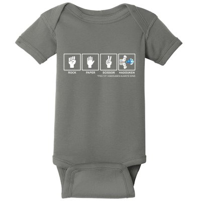 Rock Paper Scissor Hadouken Always Wins Baby Bodysuit