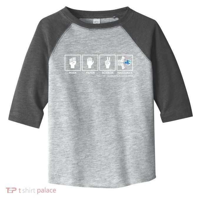 Rock Paper Scissor Hadouken Always Wins Toddler Fine Jersey T-Shirt