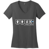 Rock Paper Scissor Hadouken Always Wins Women's V-Neck T-Shirt