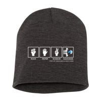 Rock Paper Scissor Hadouken Always Wins Short Acrylic Beanie