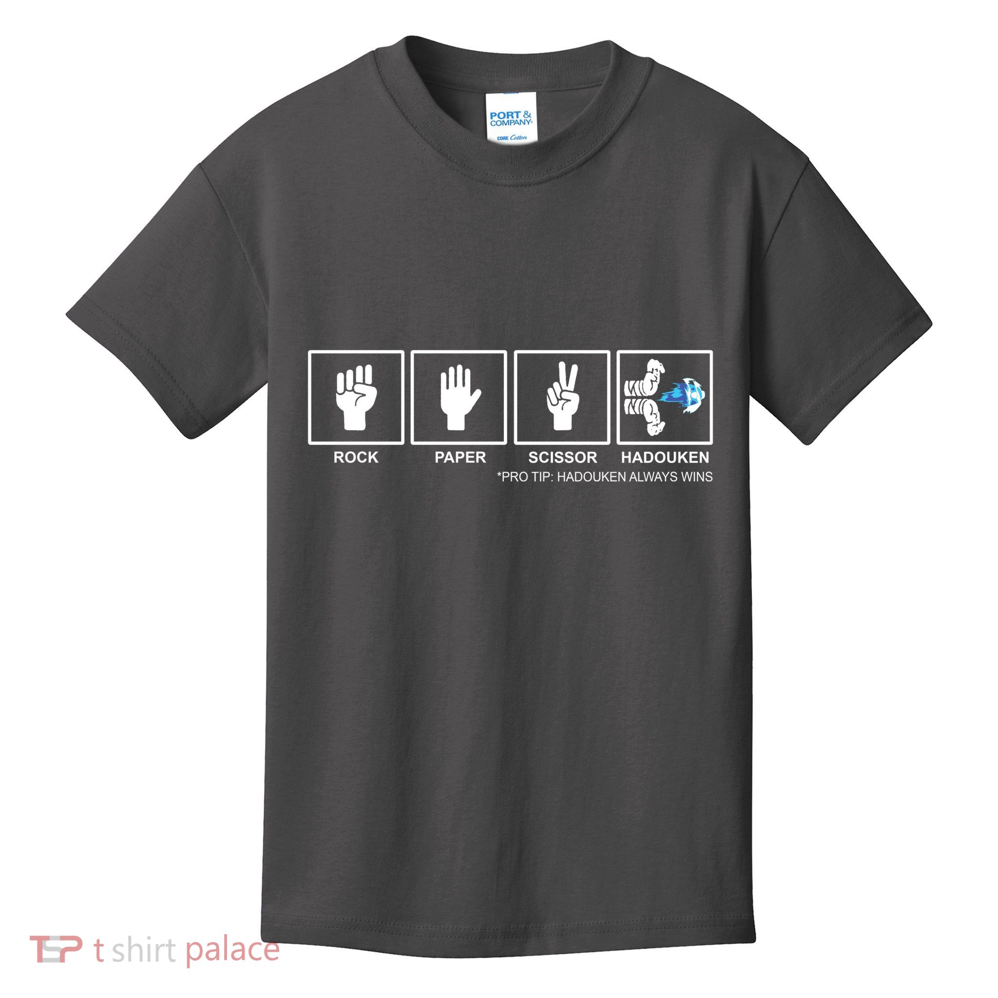 Rock Paper Scissor Hadouken Always Wins Kids T-Shirt
