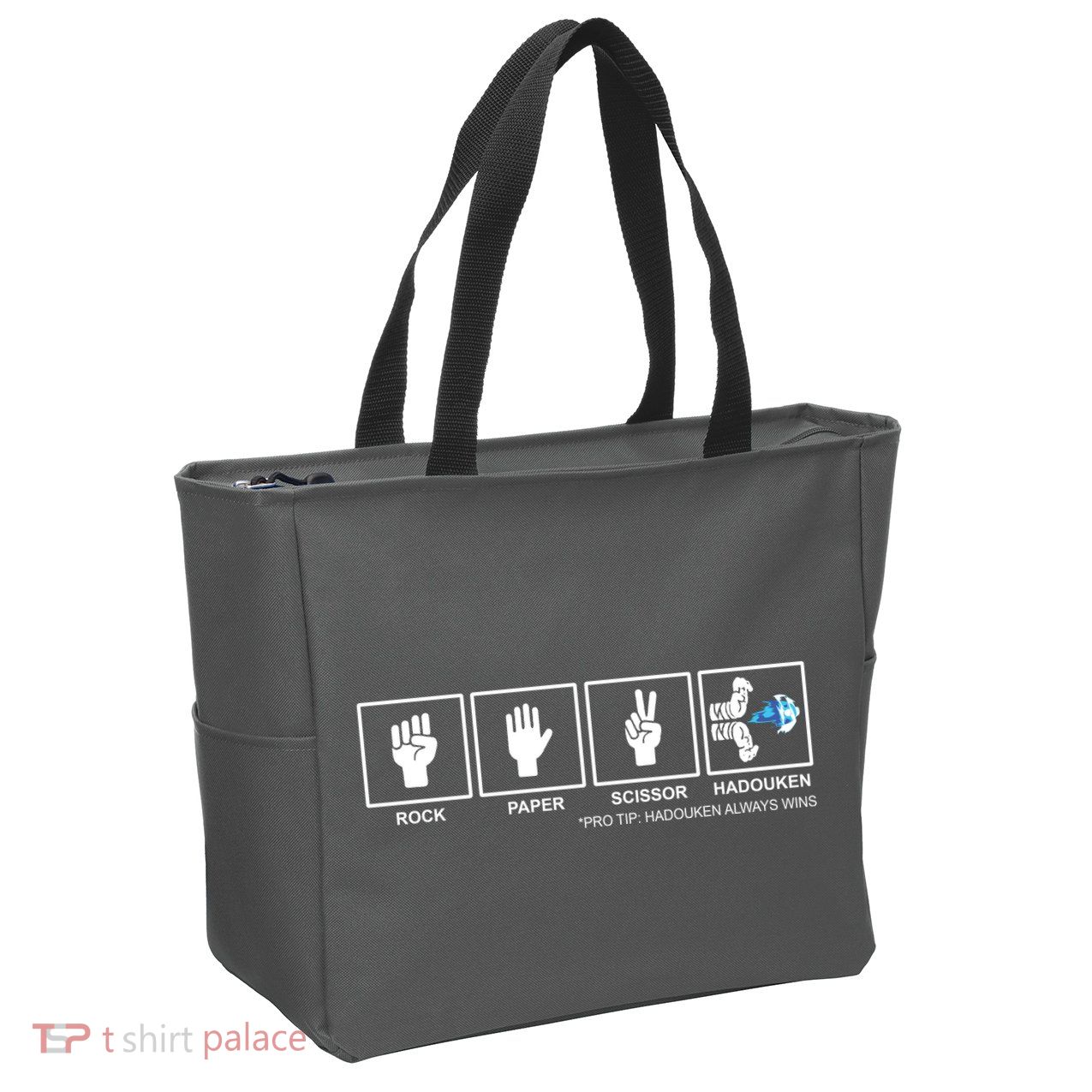 Rock Paper Scissor Hadouken Always Wins Zip Tote Bag