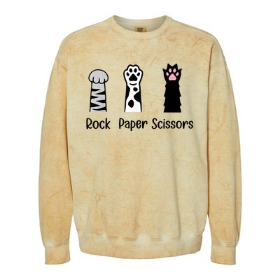 ROCK PAPER SCISSORS Hand Game Cute Paw Funny Cat Lover Colorblast Crewneck Sweatshirt