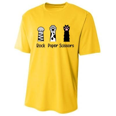 ROCK PAPER SCISSORS Hand Game Cute Paw Funny Cat Lover Performance Sprint T-Shirt