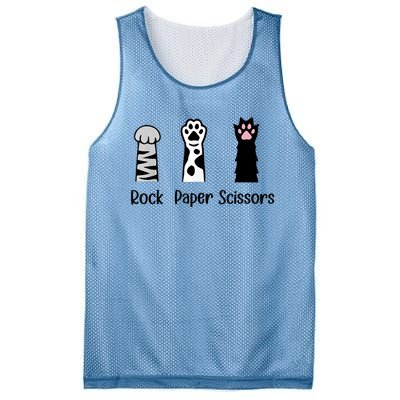 ROCK PAPER SCISSORS Hand Game Cute Paw Funny Cat Lover Mesh Reversible Basketball Jersey Tank