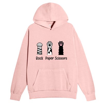 ROCK PAPER SCISSORS Hand Game Cute Paw Funny Cat Lover Urban Pullover Hoodie