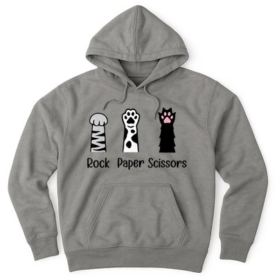 ROCK PAPER SCISSORS Hand Game Cute Paw Funny Cat Lover Hoodie