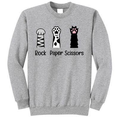 ROCK PAPER SCISSORS Hand Game Cute Paw Funny Cat Lover Sweatshirt