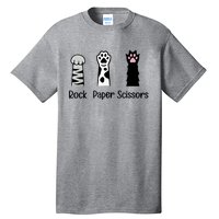 ROCK PAPER SCISSORS Hand Game Cute Paw Funny Cat Lover Tall T-Shirt