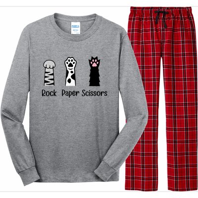 ROCK PAPER SCISSORS Hand Game Cute Paw Funny Cat Lover Long Sleeve Pajama Set