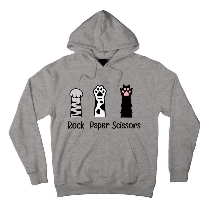 ROCK PAPER SCISSORS Hand Game Cute Paw Funny Cat Lover Tall Hoodie