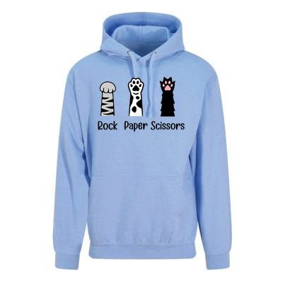 ROCK PAPER SCISSORS Hand Game Cute Paw Funny Cat Lover Unisex Surf Hoodie