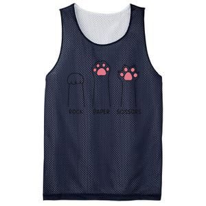 Rock Paper Scissors Cat Paws Cute Kitten Lover Cat Owner Mesh Reversible Basketball Jersey Tank