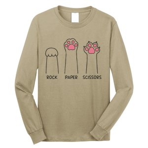 Rock Paper Scissors Cat Paws Cute Kitten Lover Cat Owner Long Sleeve Shirt