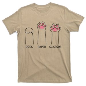 Rock Paper Scissors Cat Paws Cute Kitten Lover Cat Owner T-Shirt