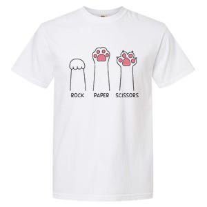 Rock Paper Scissors Cat Paws Cute Kitten Lover Cat Owner Garment-Dyed Heavyweight T-Shirt