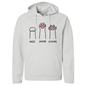 Rock Paper Scissors Cat Paws Performance Fleece Hoodie