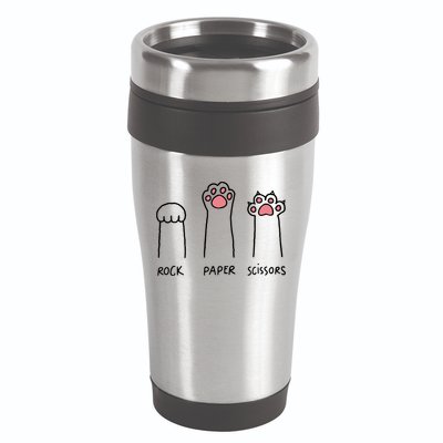 Rock Paper Scissors Cat Paws 16oz Travel Tumbler